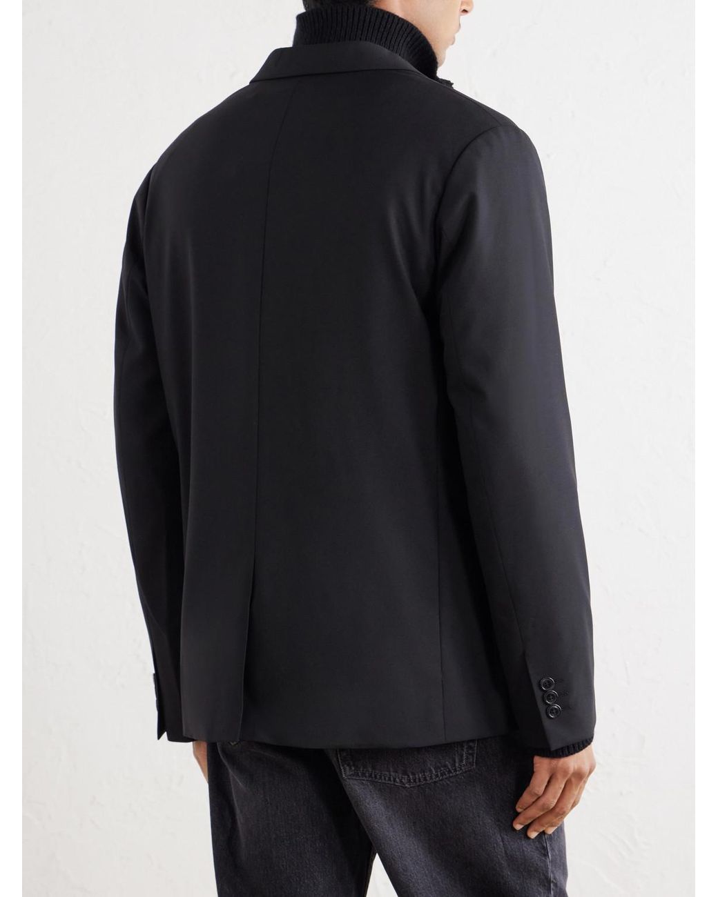 NN07 Black Jordin 10037 Double-Breasted Woven Blazer for men