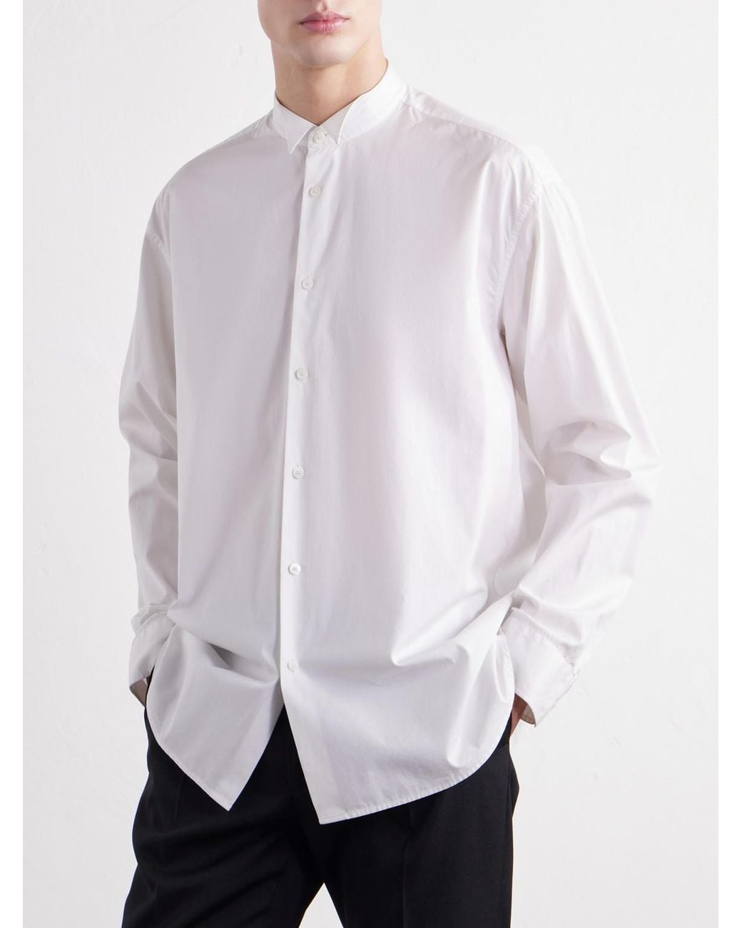 Totême  White Relaxed Cotton-Poplin Shirt for men