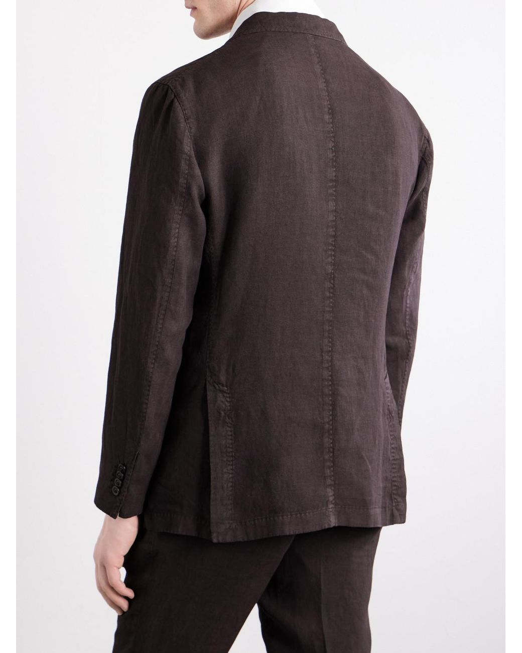 Boglioli Black Linen Suit Jacket for men