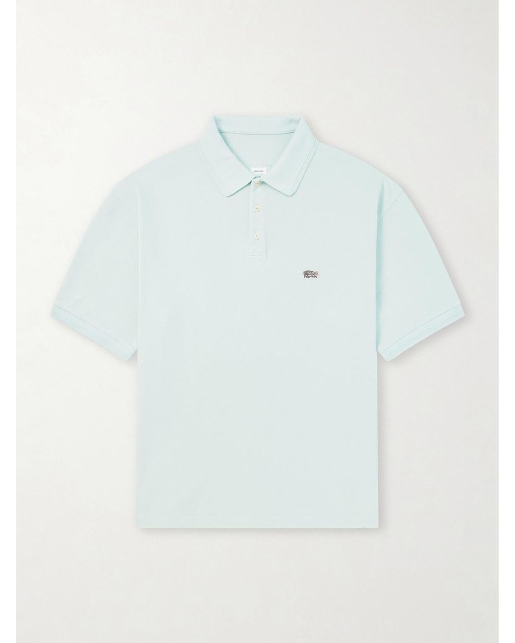 Visvim Blue Mondo Logo-embroidered Cotton-piqué Polo Shirt for men
