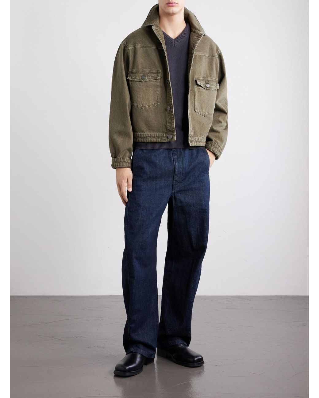 Lemaire Blue Cashmere Sweater for men
