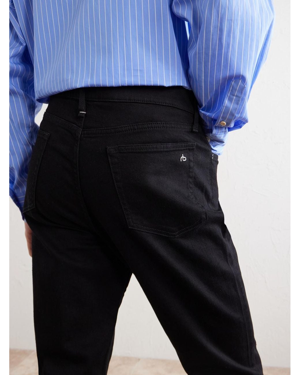 Rag & Bone Black Fit 2 Authentic Stretch Straight-Leg Jeans for men