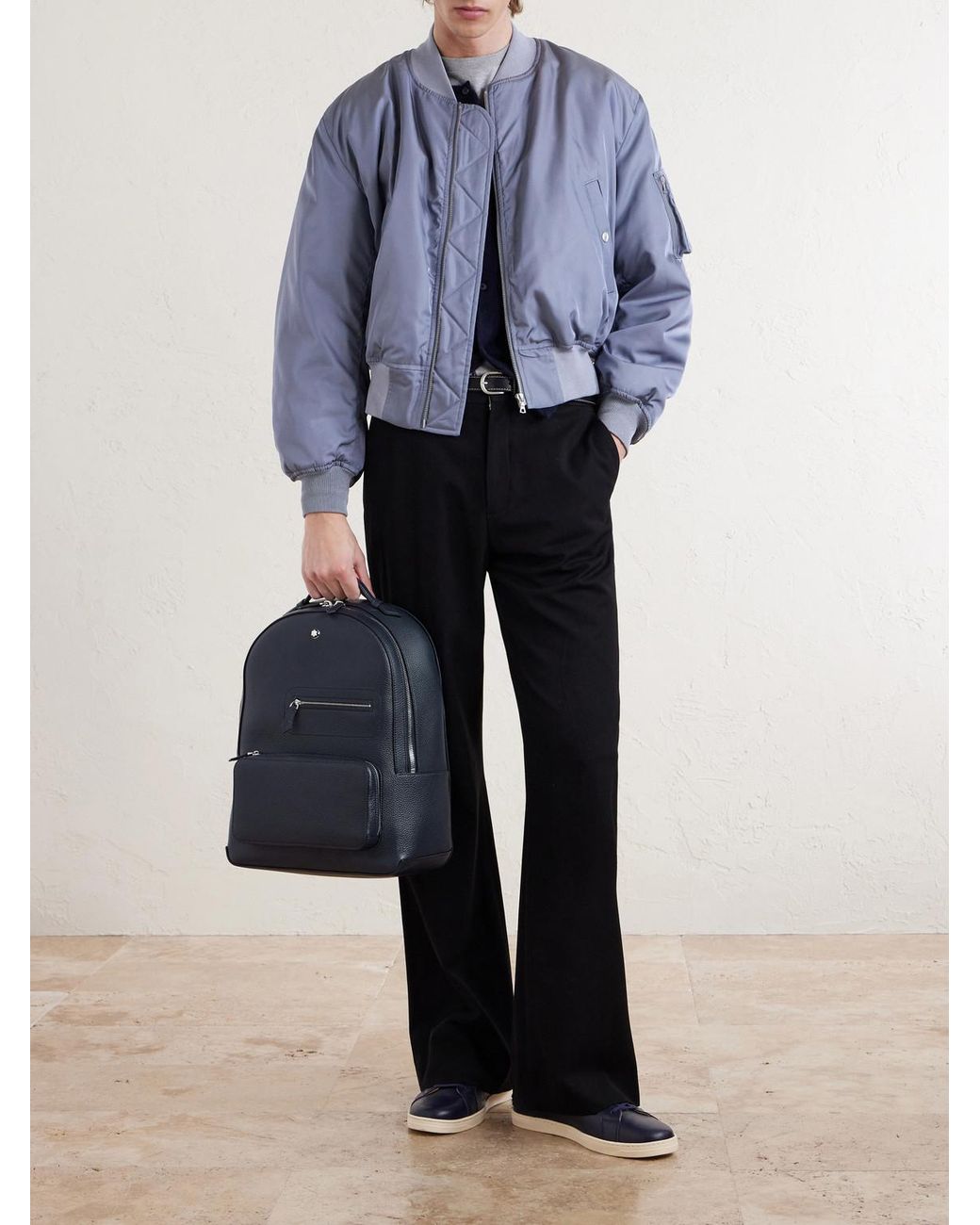 Montblanc Blue Companion Full-Grain Leather Backpack for men