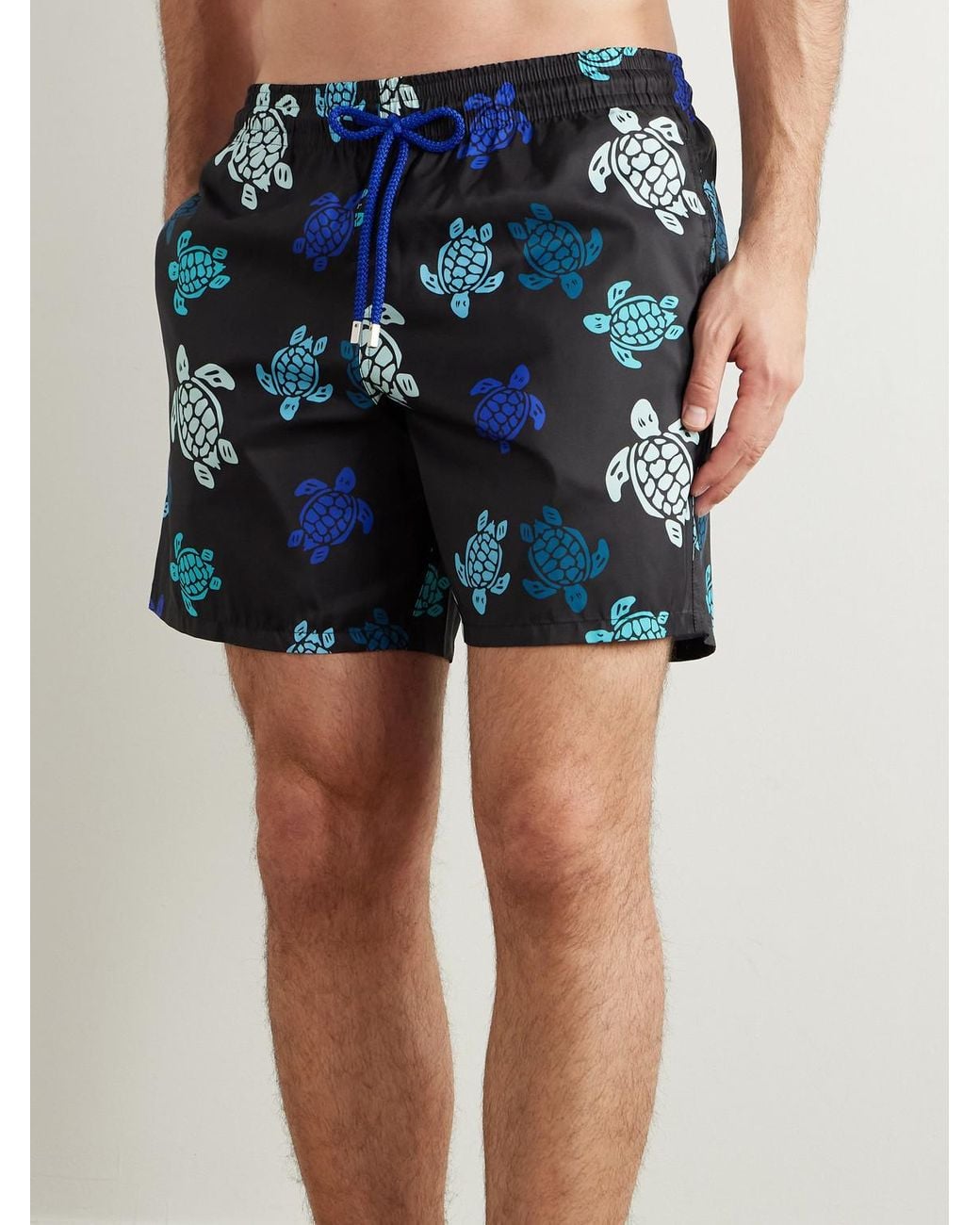 Vilebrequin Blue Mahina Straight-Leg Mid-Length Recycled Swim Shorts for men