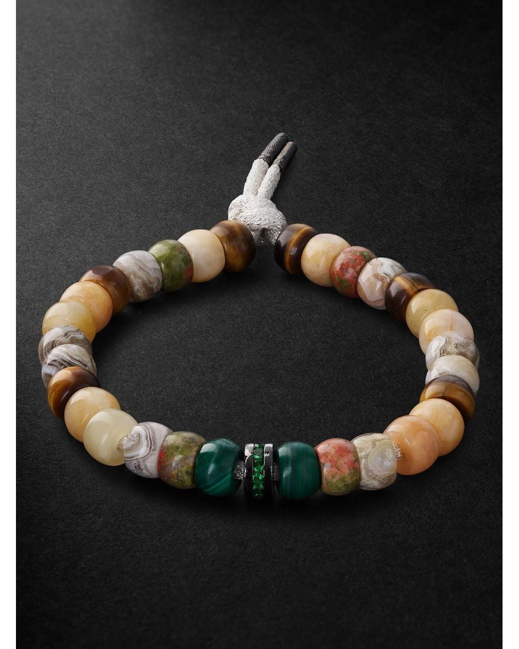 Carolina Bucci Hamptons Forte Beads Blackened Multi-Stone Bracelet for men