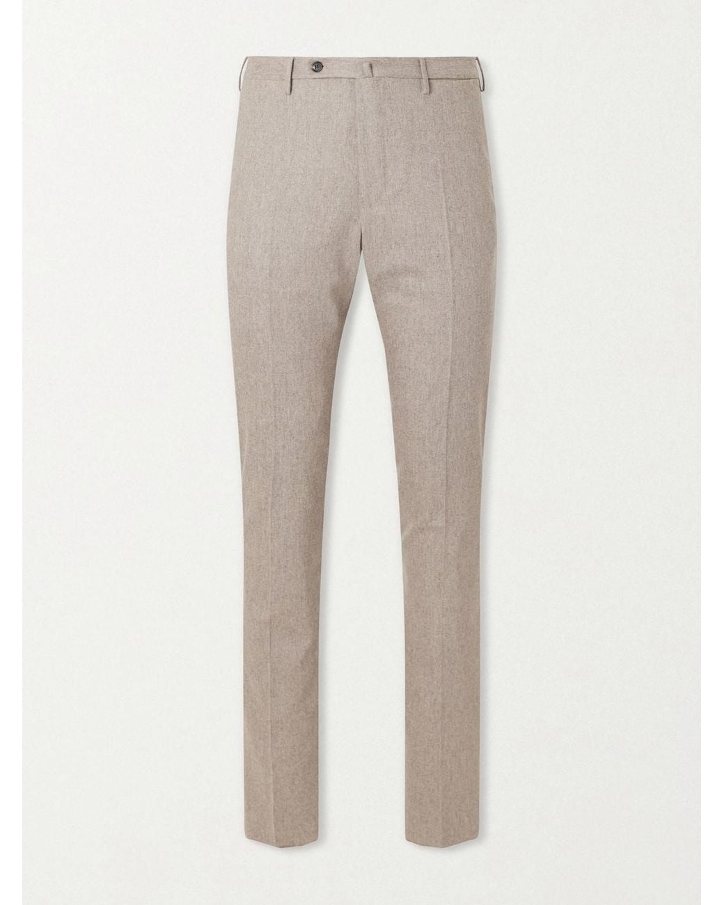 Slowear Natural Incotex Straight-leg Wool-blend Flannel Trousers for men