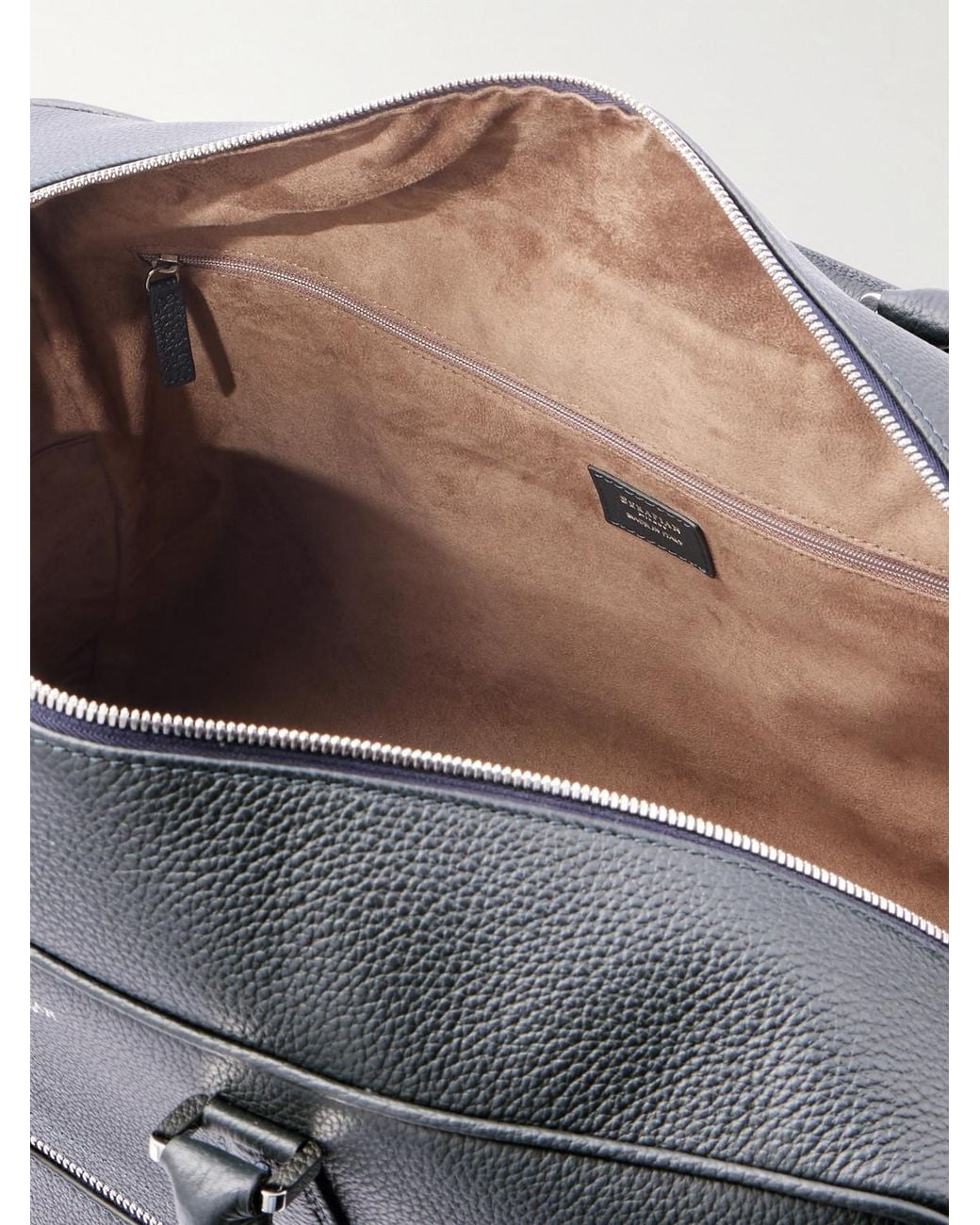 Serapian Black Full-Grain Leather Holdall for men
