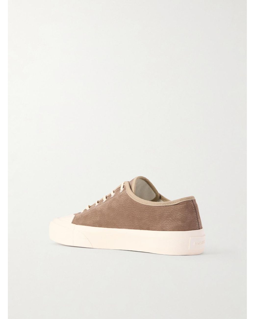 Morjas Natural Plimsoll Rubber-Trimmed Leather Sneakers for men