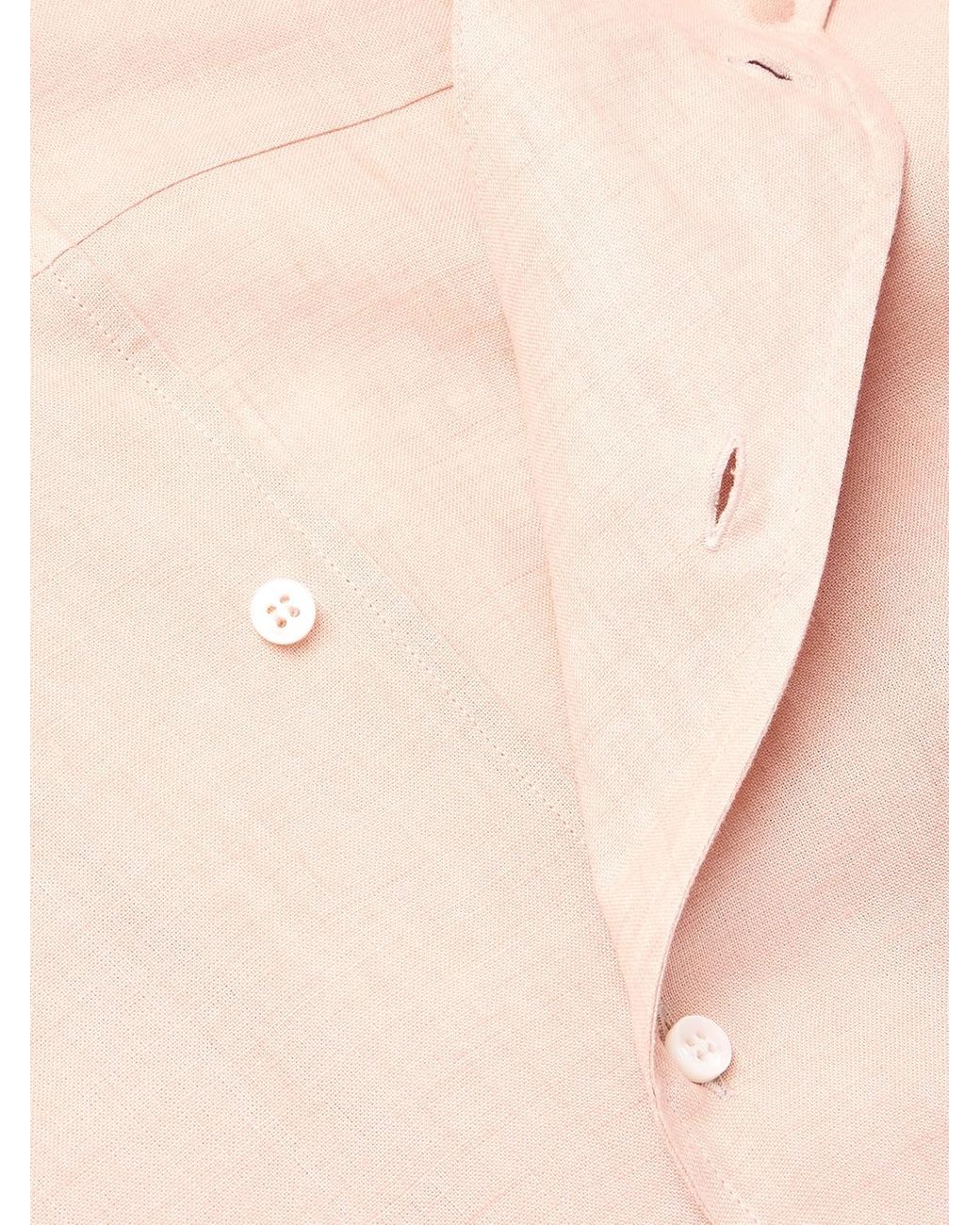 Loro Piana Pink Federico Camp-collar Linen Shirt for men