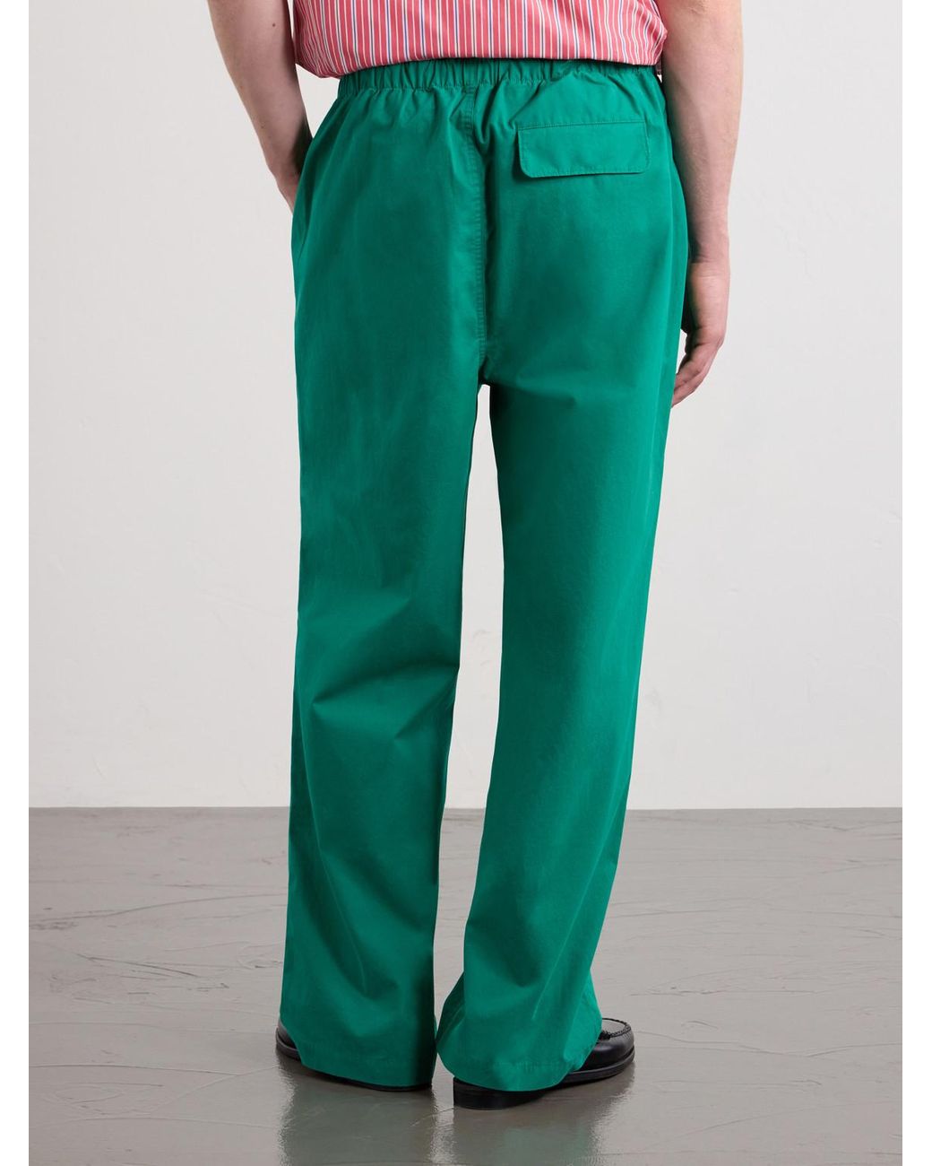 Aimé Leon Dore Green Wide-Leg Cotton Trousers for men