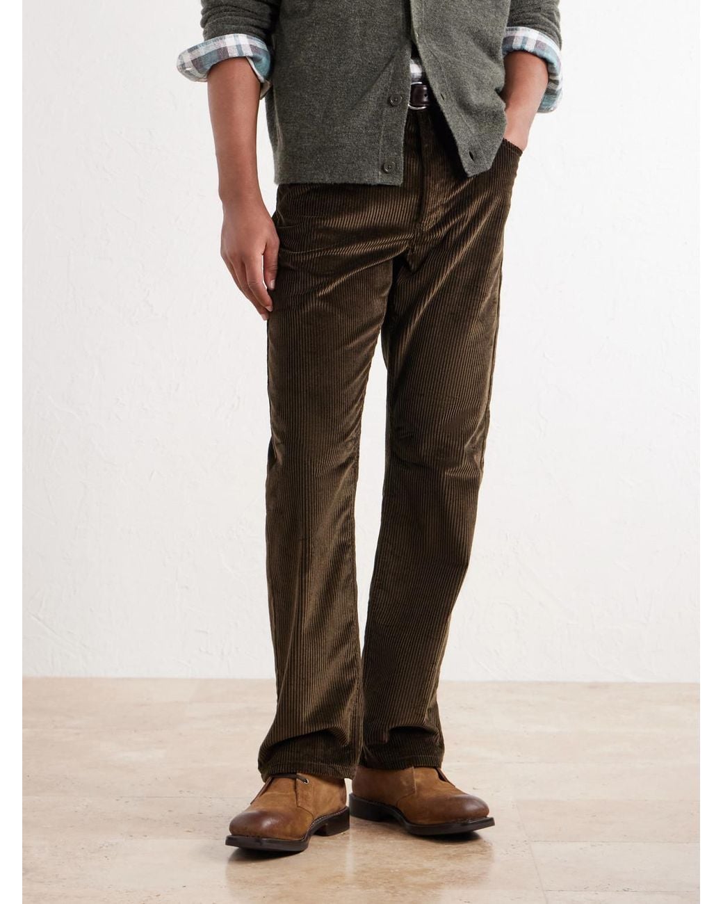 GRENSON Brown Rory Burnished-Suede Lace-Up Boots for men