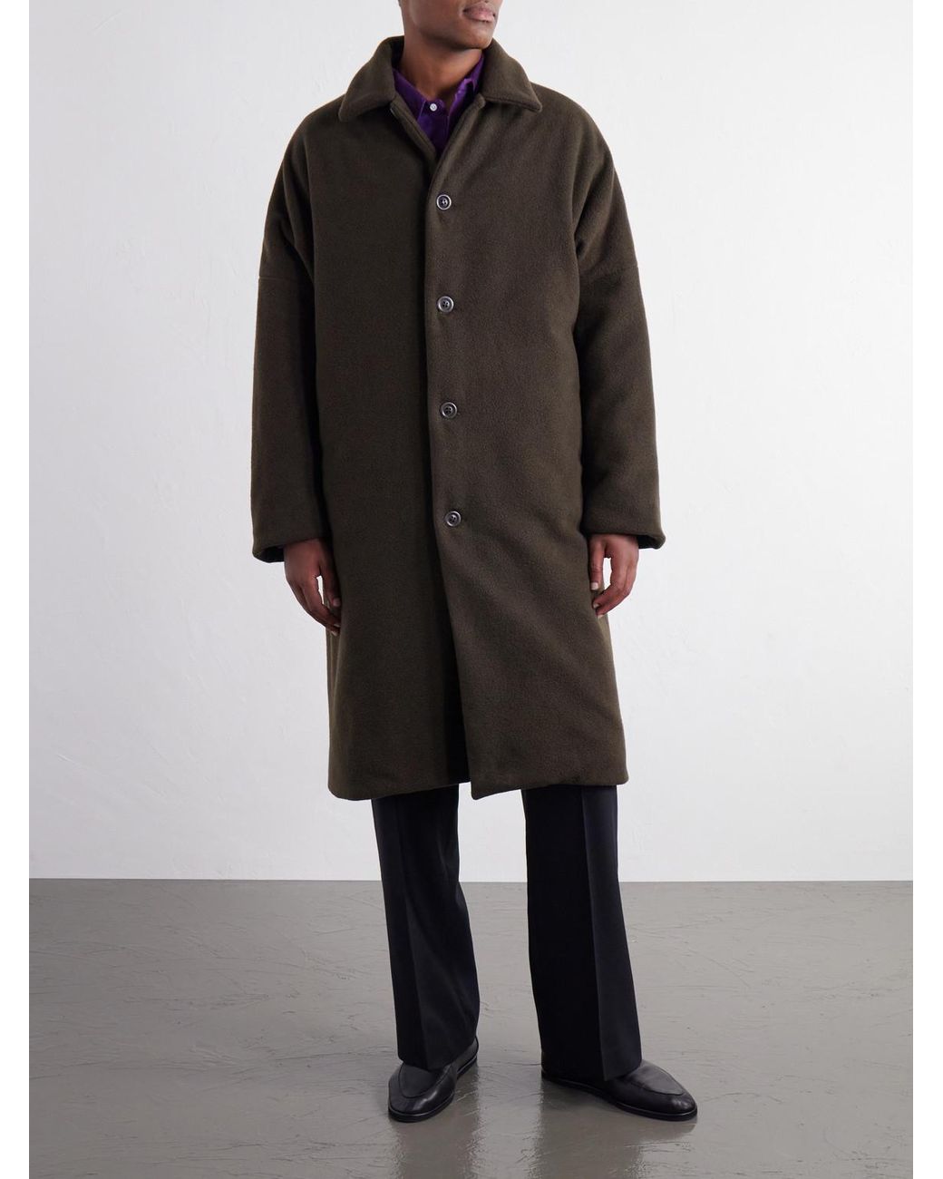 Casey Casey Brown Big Blobby Brushed Cashmere Coat for men