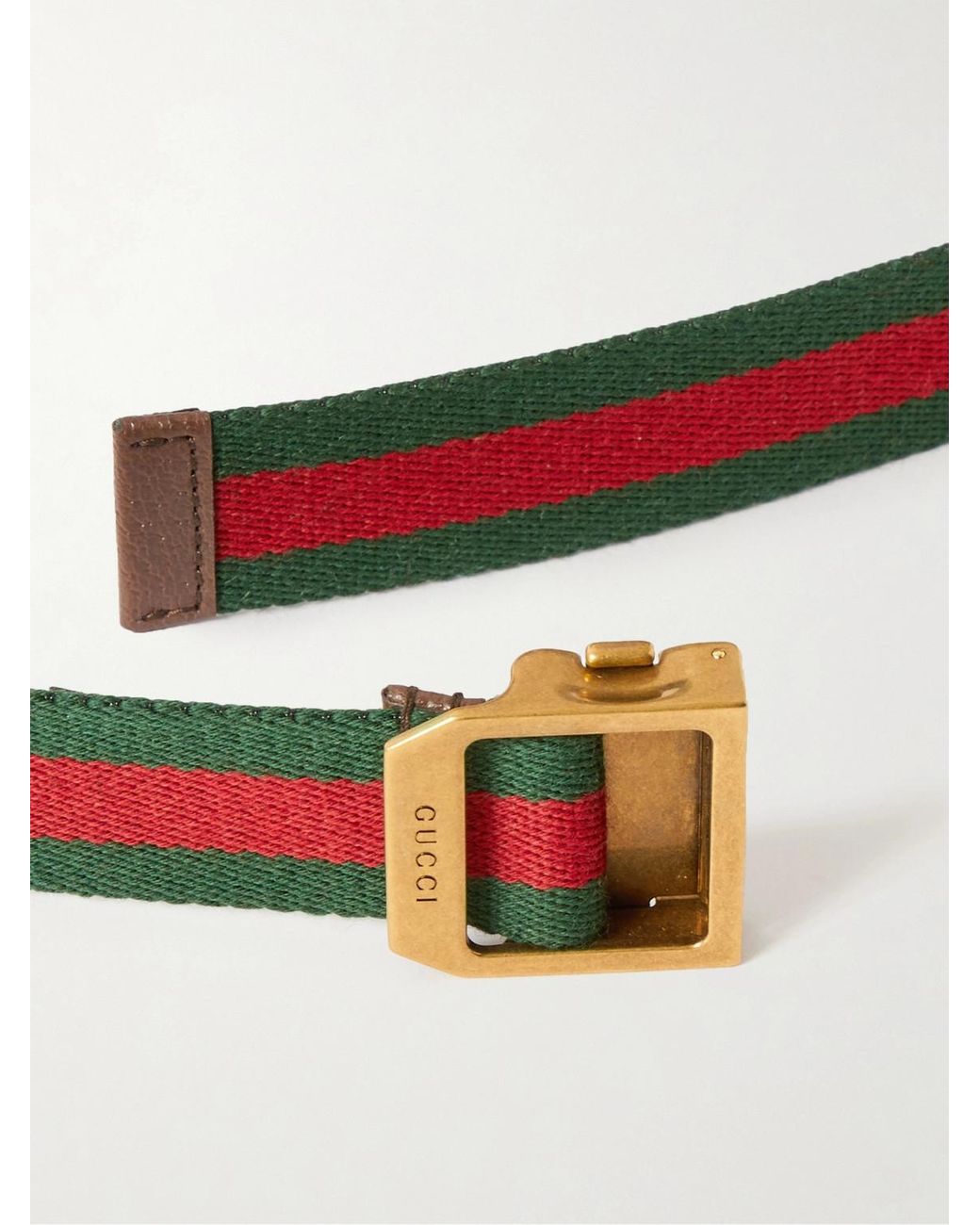 Gucci 3cm Striped Webbing Belt in Green for Men | Lyst UK
