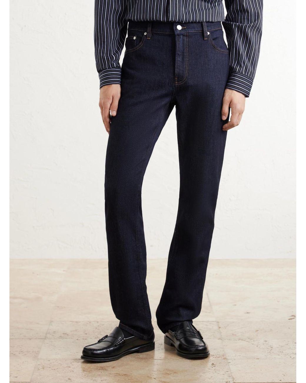 FRAME Blue Modern Straight-Leg Jeans for men