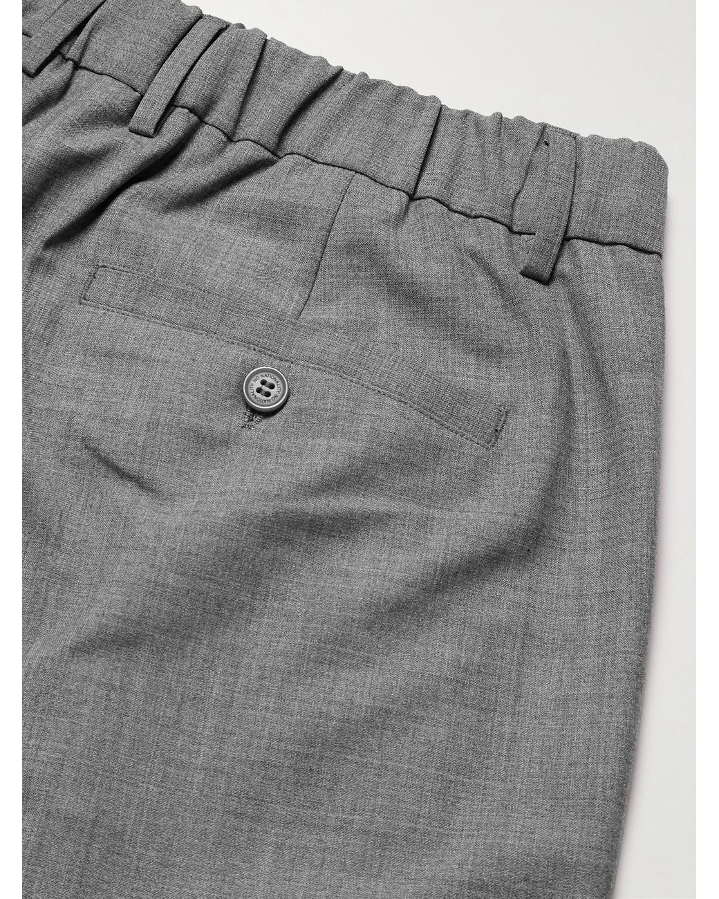 NN07 Gray Kay 10037 Wide-Leg Pleated Woven Trousers for men