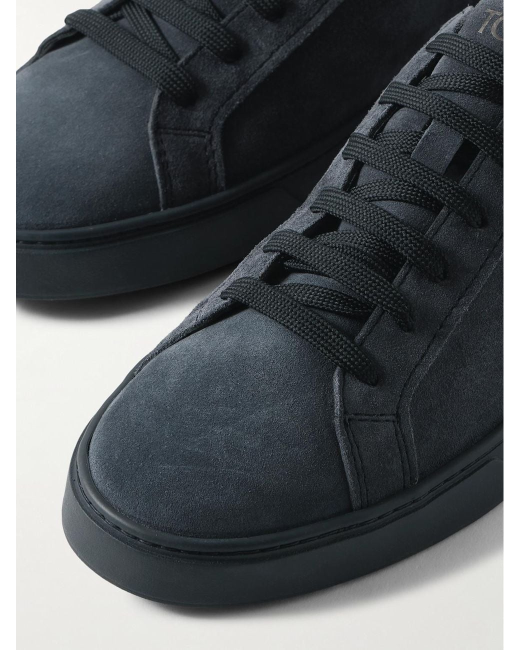 Tod's Blue Panelled Rubber-Trimmed Suede Sneakers for men