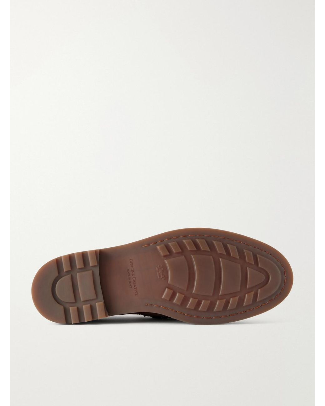 Officine Creative Brown Sax Flexi 001 Suede Loafers for men