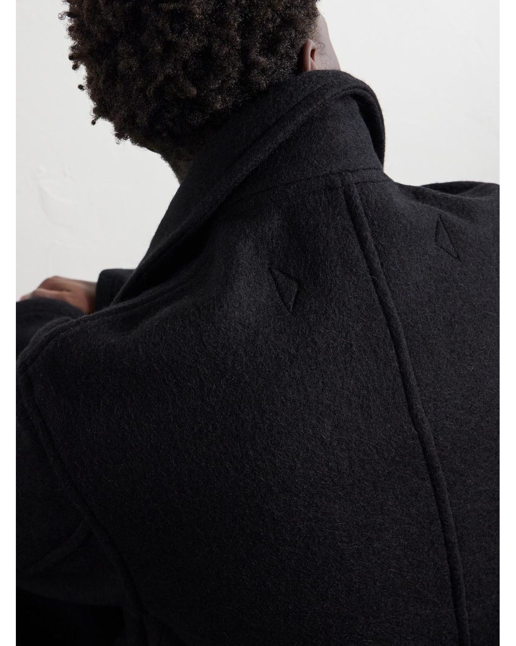 Lemaire Blue Double-Breasted Wool And Alpaca-Blend Felt Coat for men