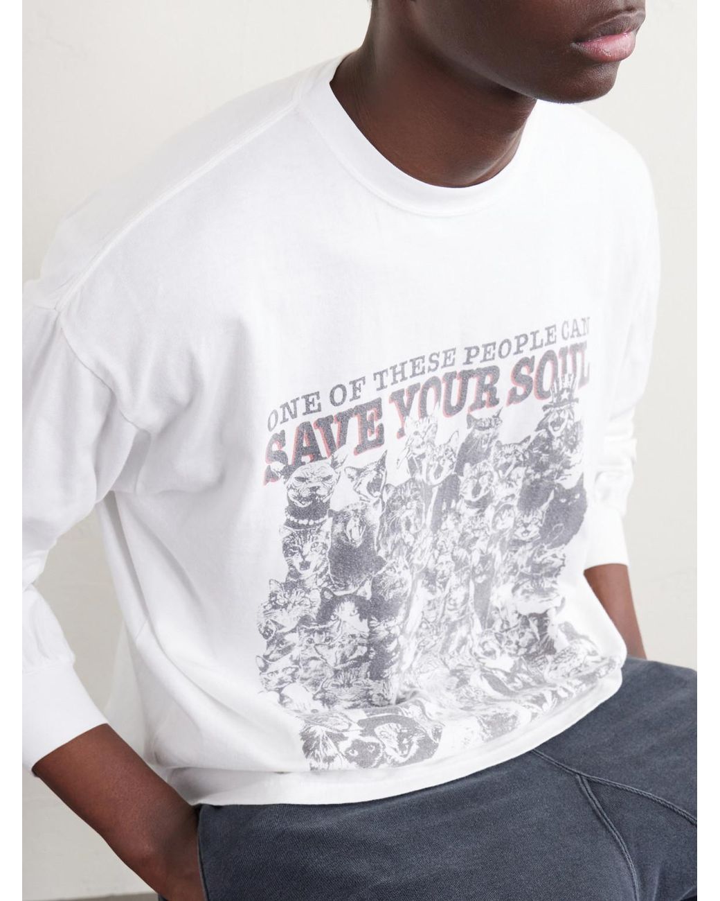 Remi Relief White Printed Cotton-jersey T-shirt for men