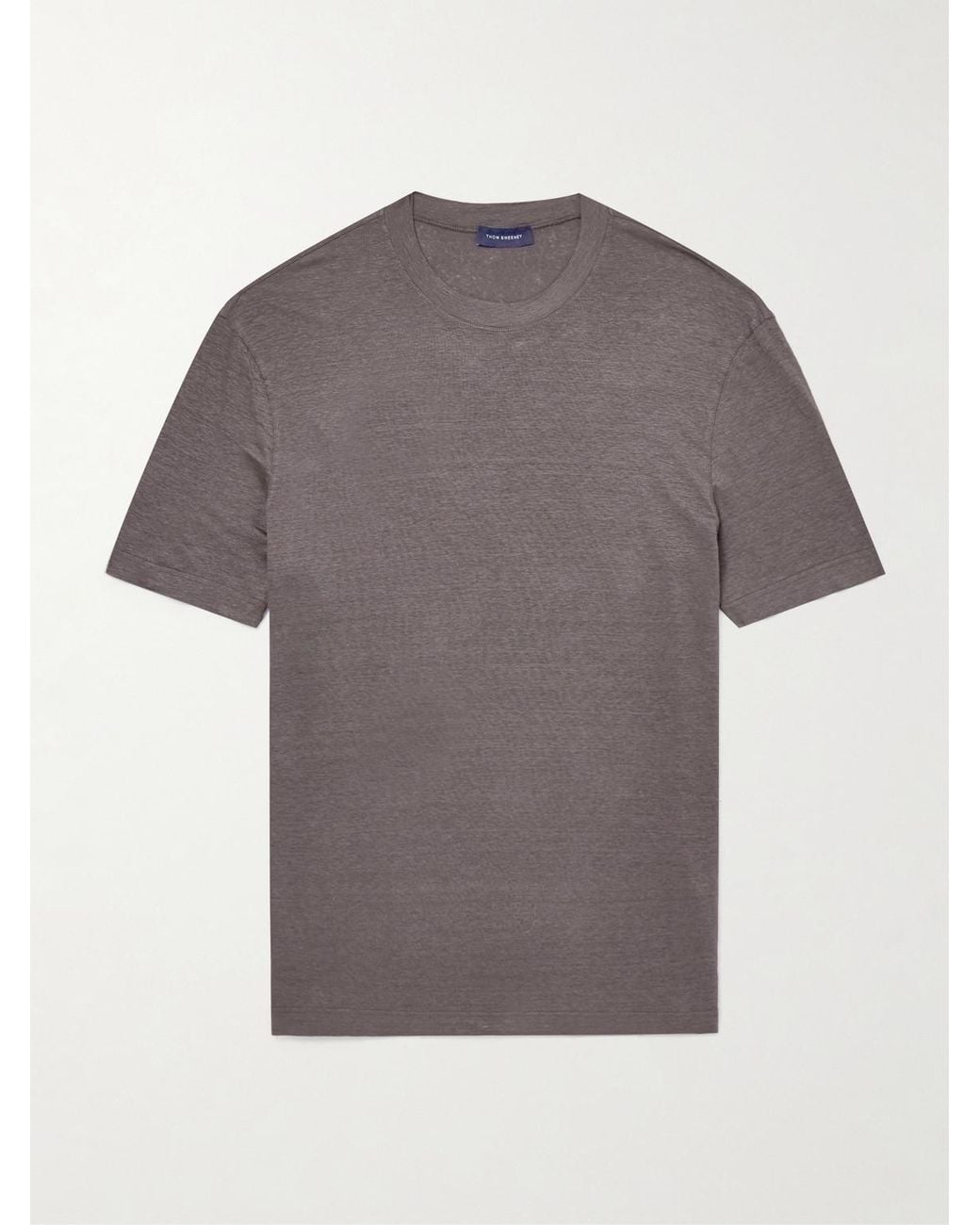 Thom Sweeney Gray Linen-blend T-shirt for men