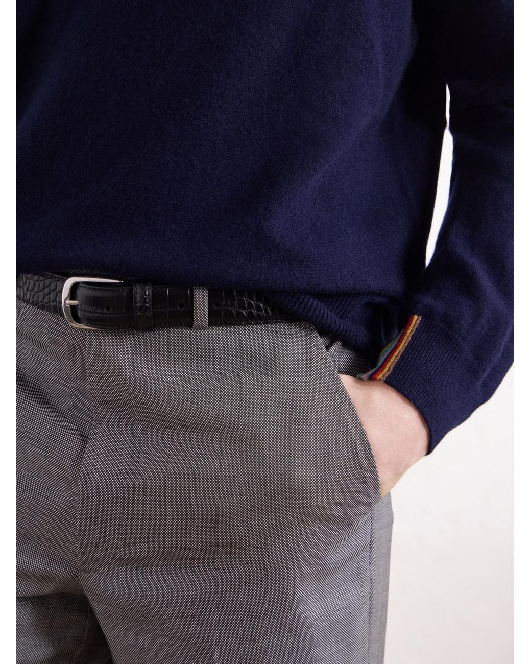 Paul Smith Blue Cashmere Rollneck Sweater for men