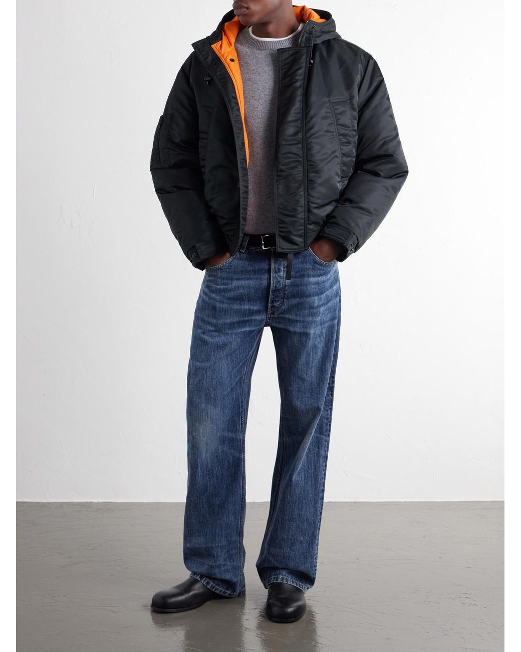 Canada Goose Black Windrow Twill Hooded Down Bomber Jacket for men
