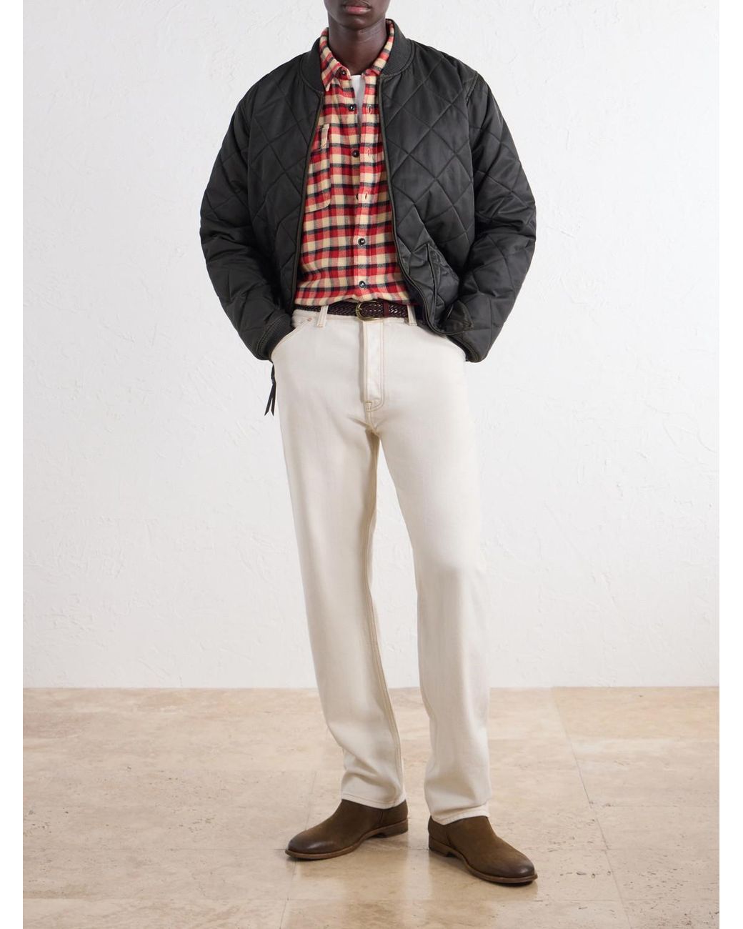 RRL Red Matlock Checked Cotton-Flannel Shirt for men