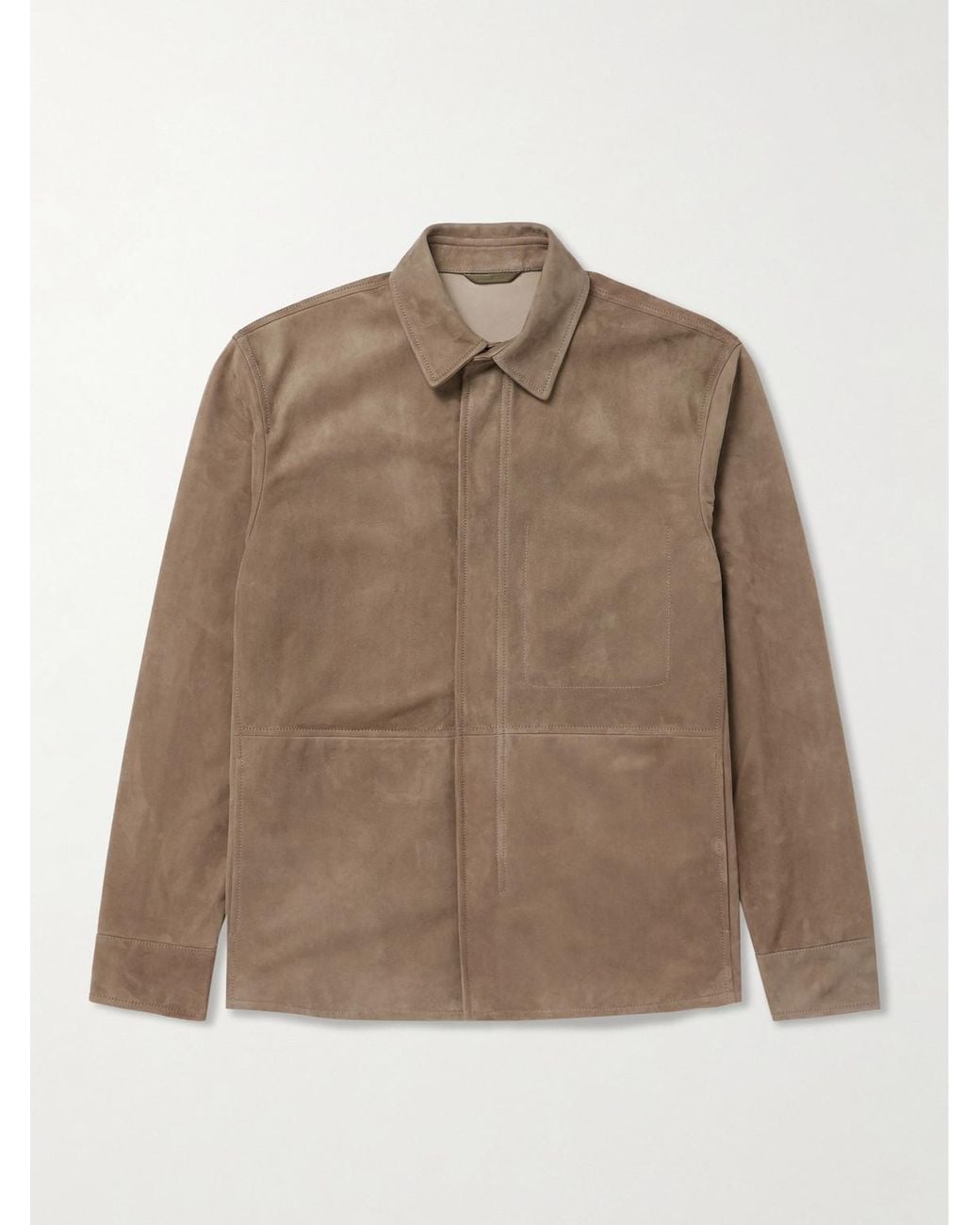 Loro Piana Natural Kim Suede Overshirt for men