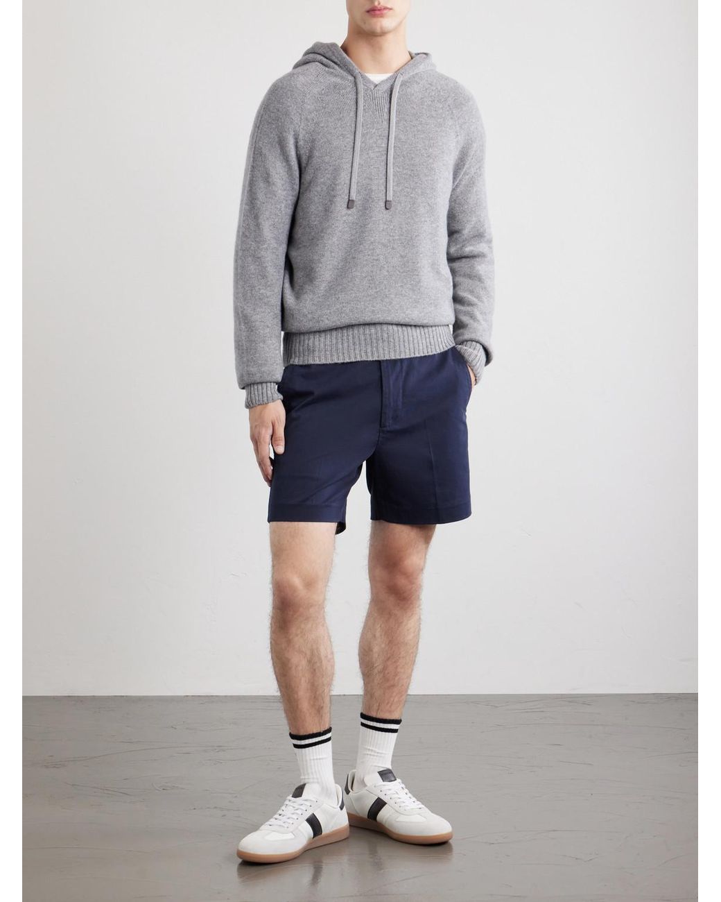 Tom Ford Gray Logo-embroidered Cashmere Hoodie for men