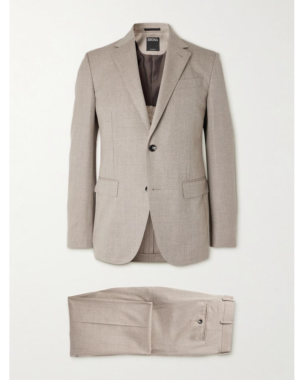 Zegna Natural Wool-gabardine Suit for men