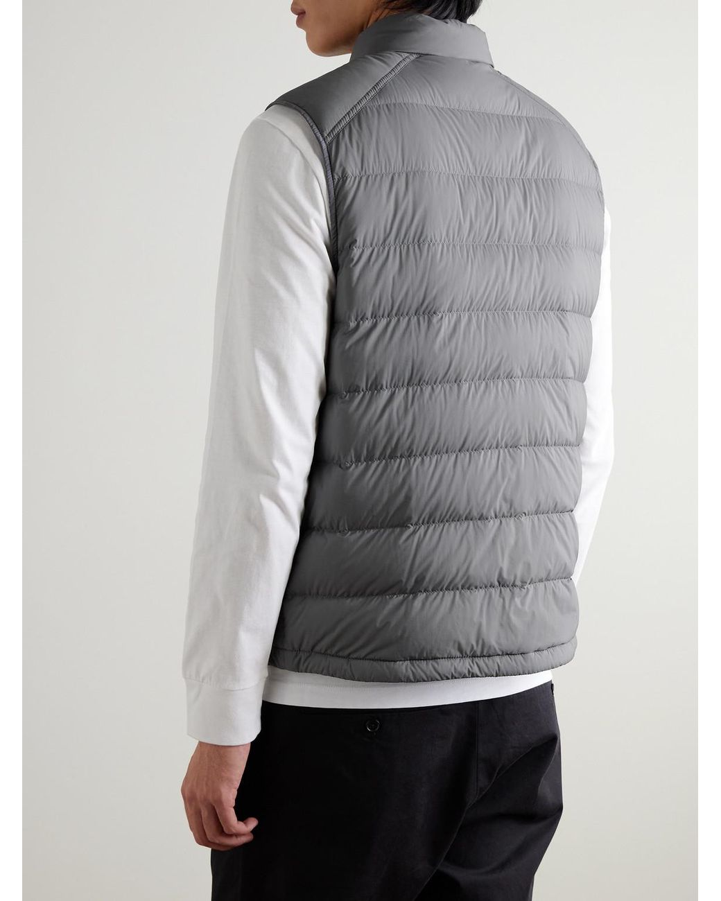 Moncler Gray Barthe Logo-Appliquéd Quilted Nylon Down Gilet for men