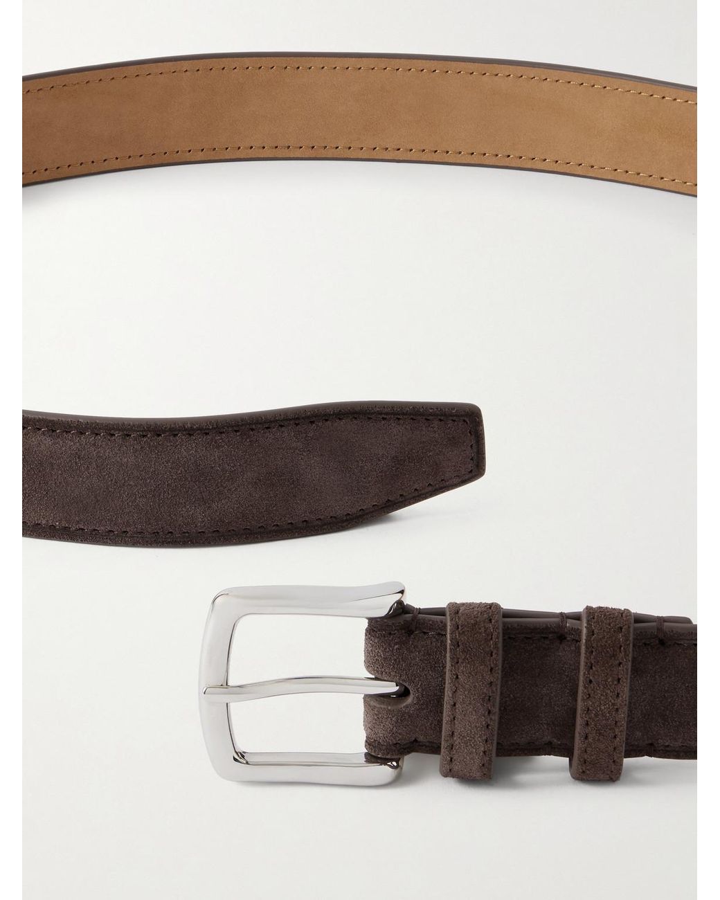 George Cleverley Brown 3Cm Suede Belt for men