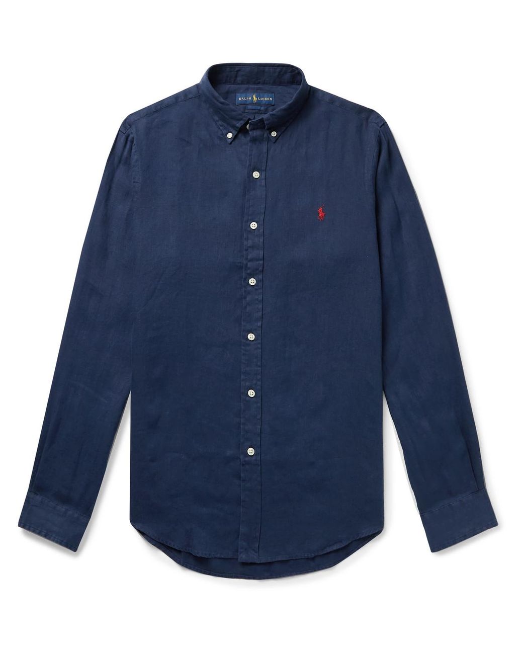 Polo Ralph Lauren Slim-fit Button-down Collar Linen Shirt in Blue for Men |  Lyst