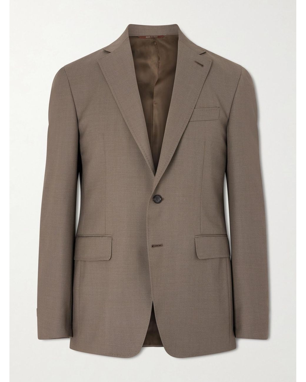 Canali Brown Kei Wool Suit Jacket for men