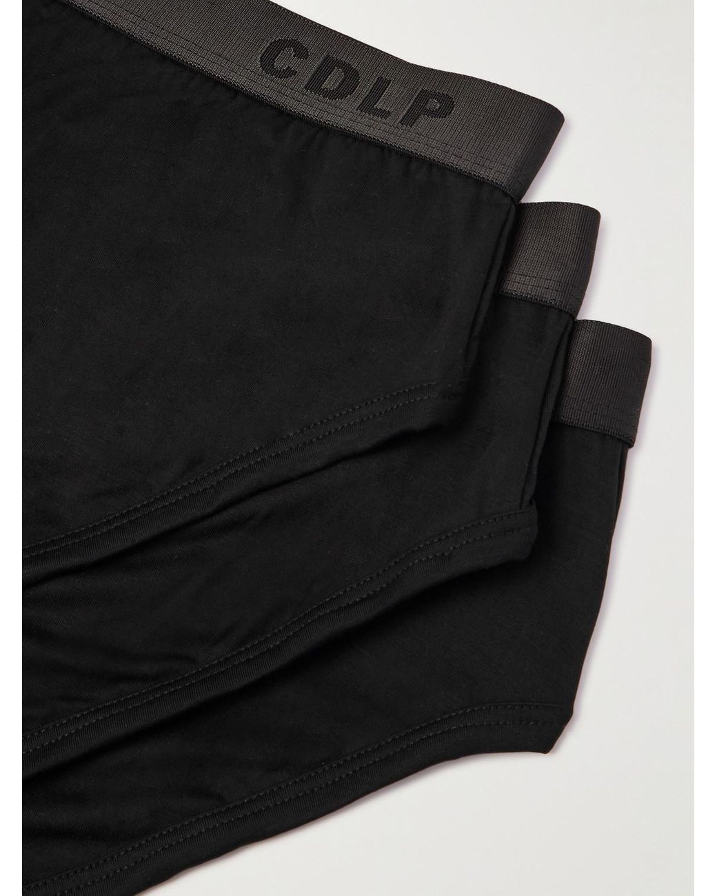 CDLP Black Three-Pack Stretch-Lyocell Briefs for men
