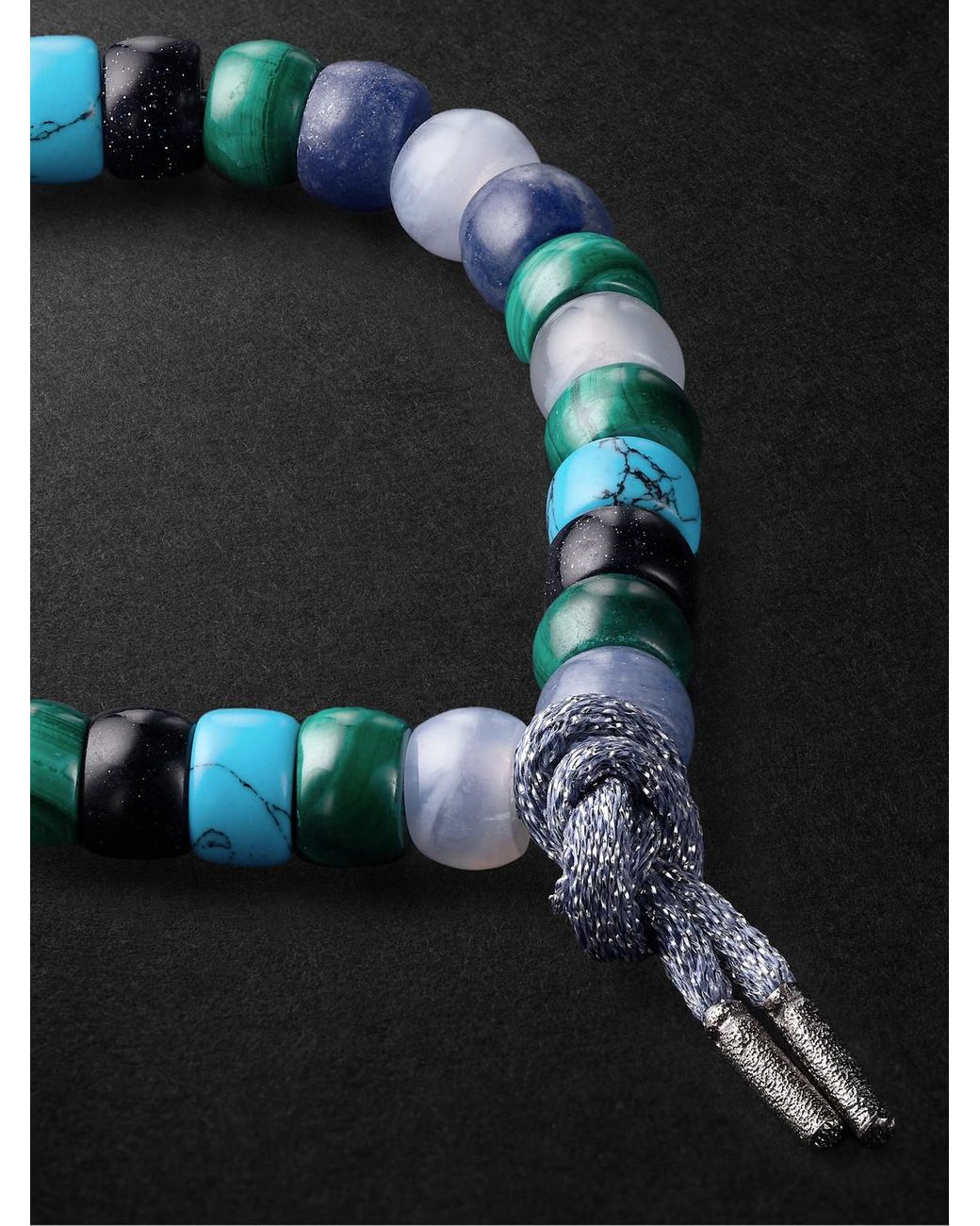 Carolina Bucci Black Portofino Forte Beads Multi-Stone Bracelet for men