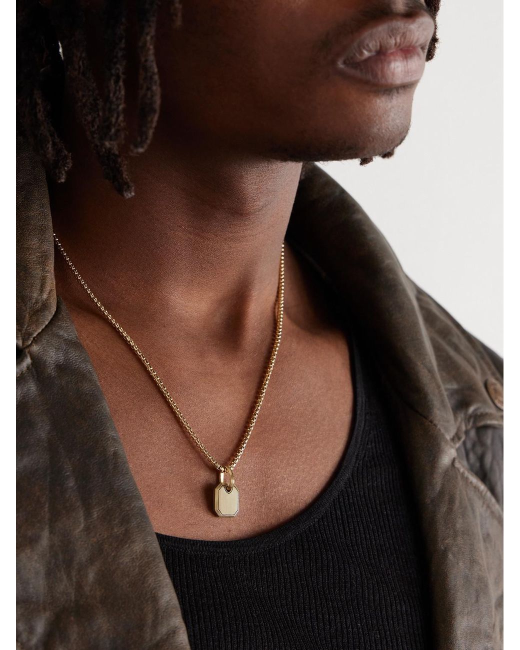David Yurman Black Roman Brushed 18-Karat Pendant for men