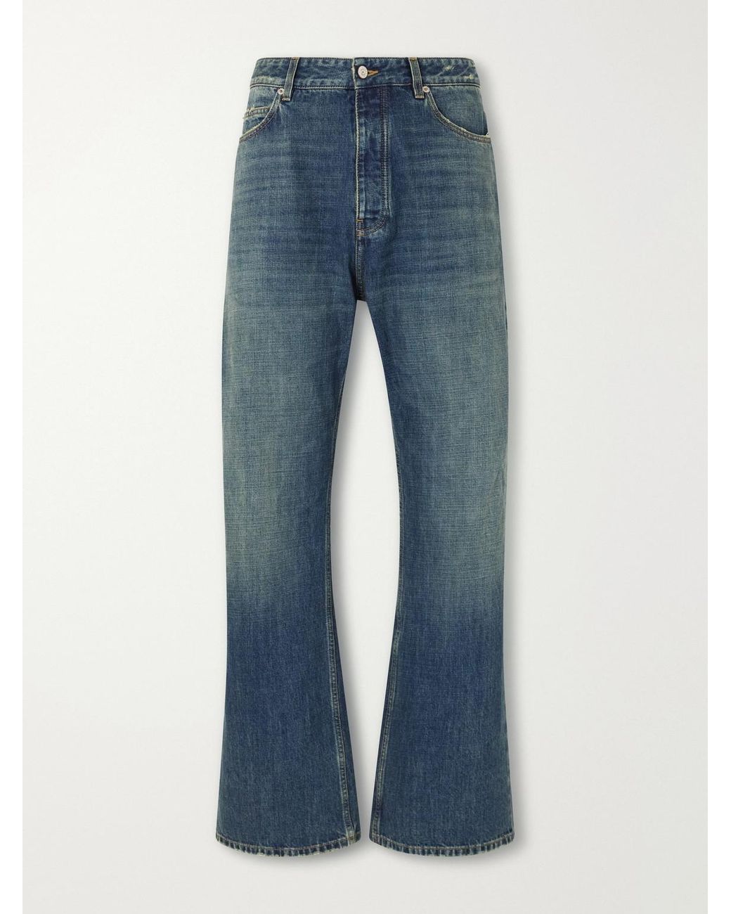 Balenciaga Blue Straight-leg Distressed Jeans for men