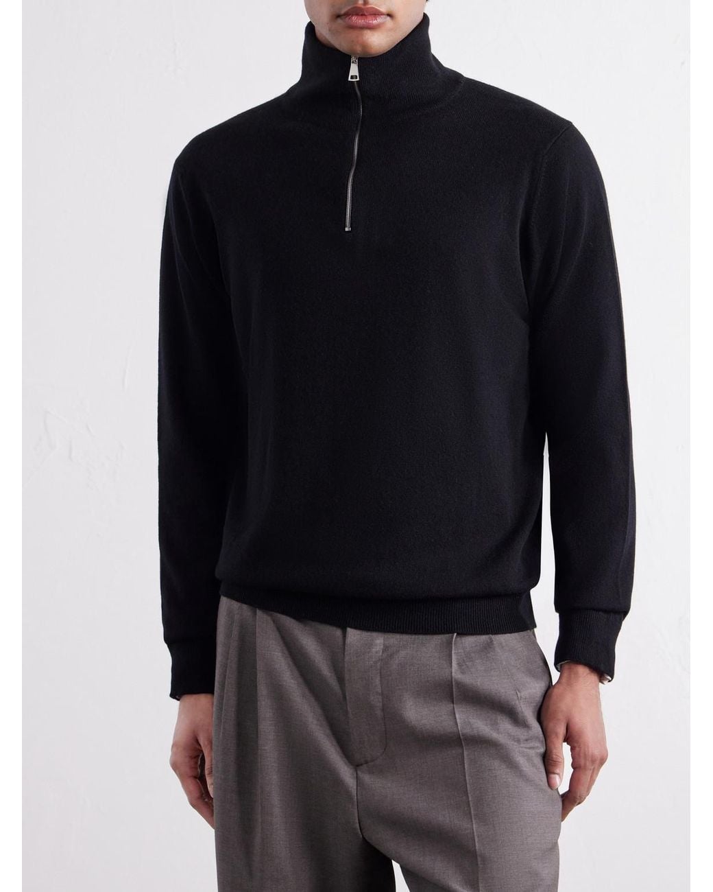 Begg x Co Blue Heriot Half-Zip Cashmere Sweater for men