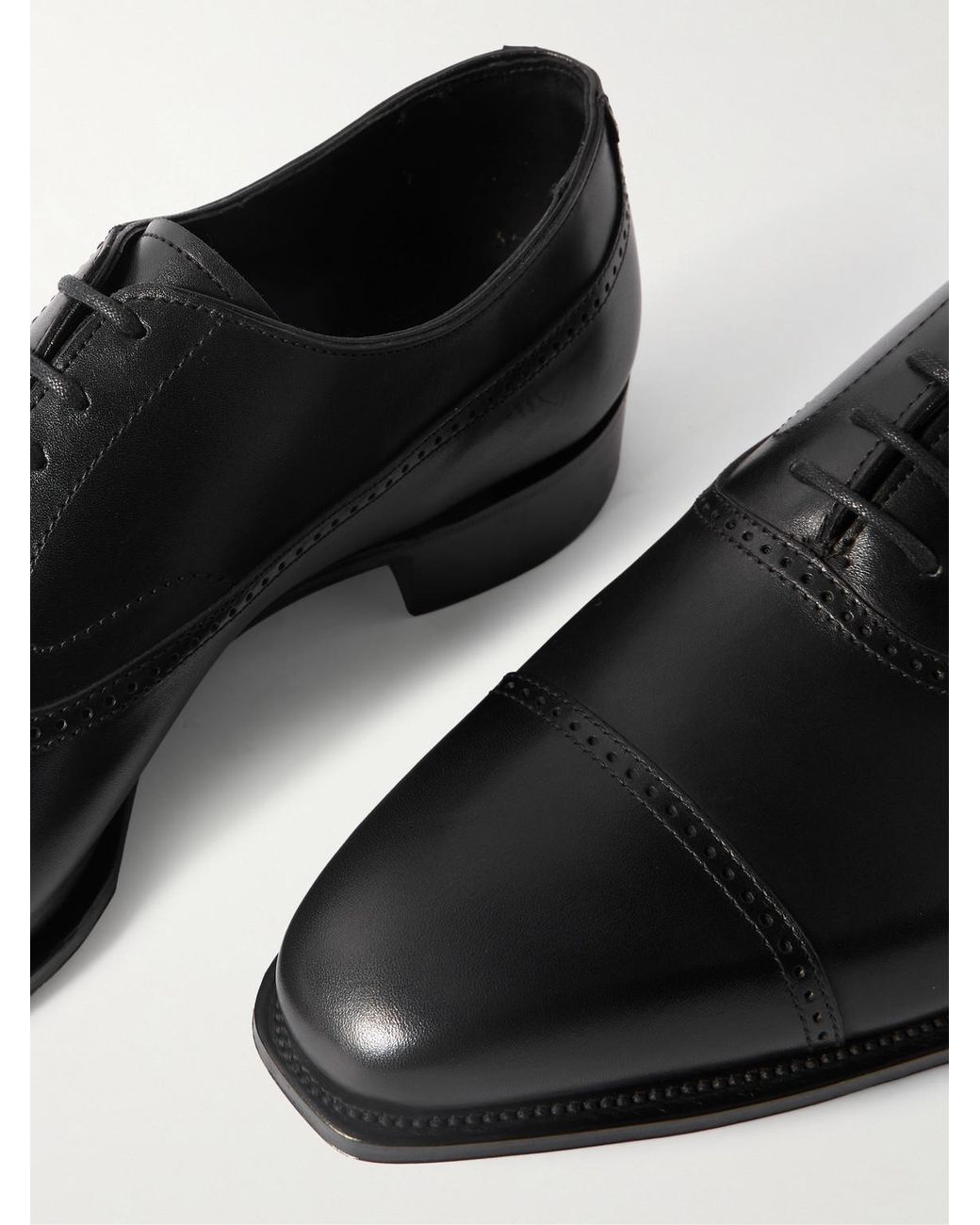 George Cleverley Black Charles Leather Oxford Shoes for men