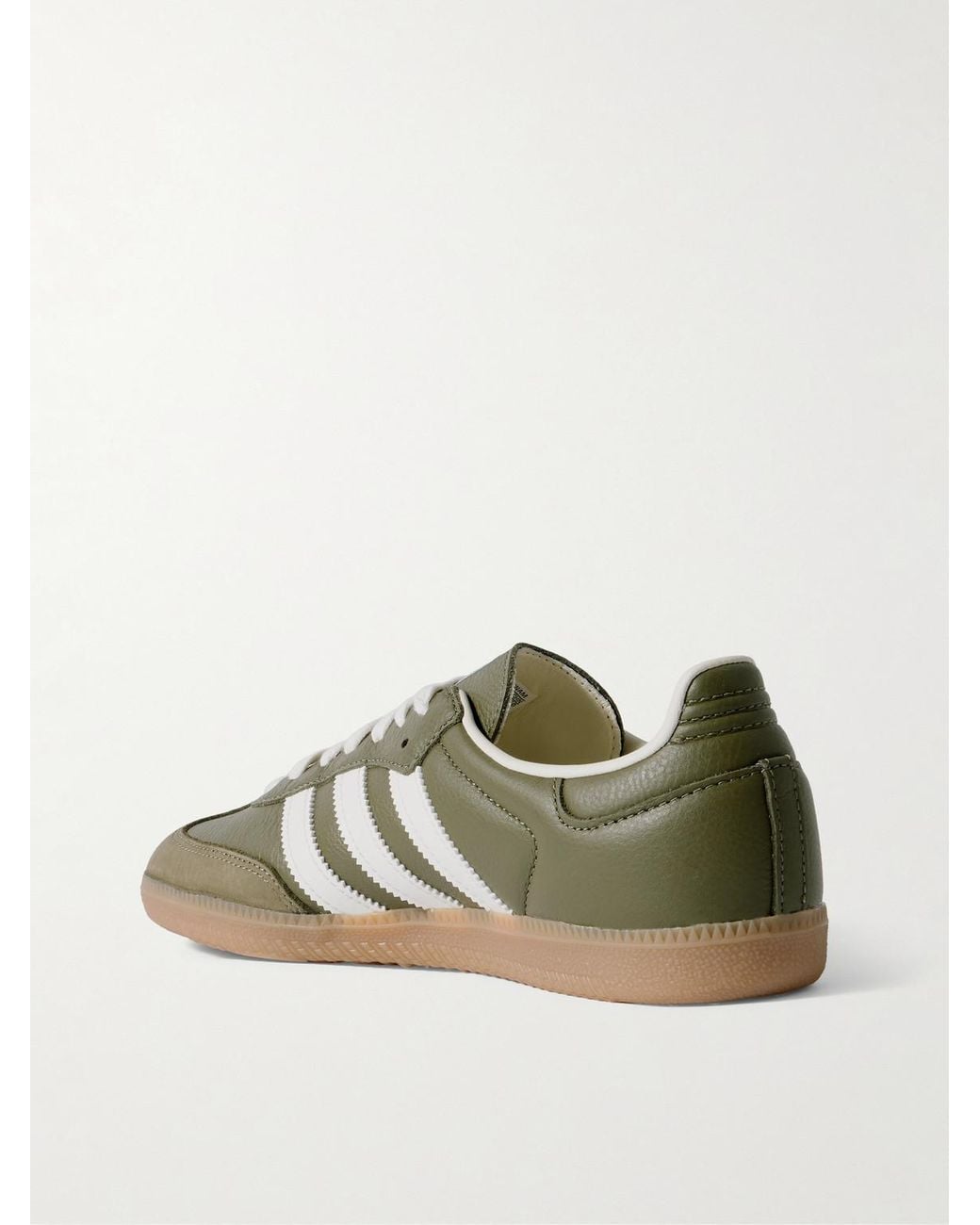 adidas Originals Samba Og Nubuck-trimmed Full-grain Leather Sneakers in  Green for Men | Lyst Australia