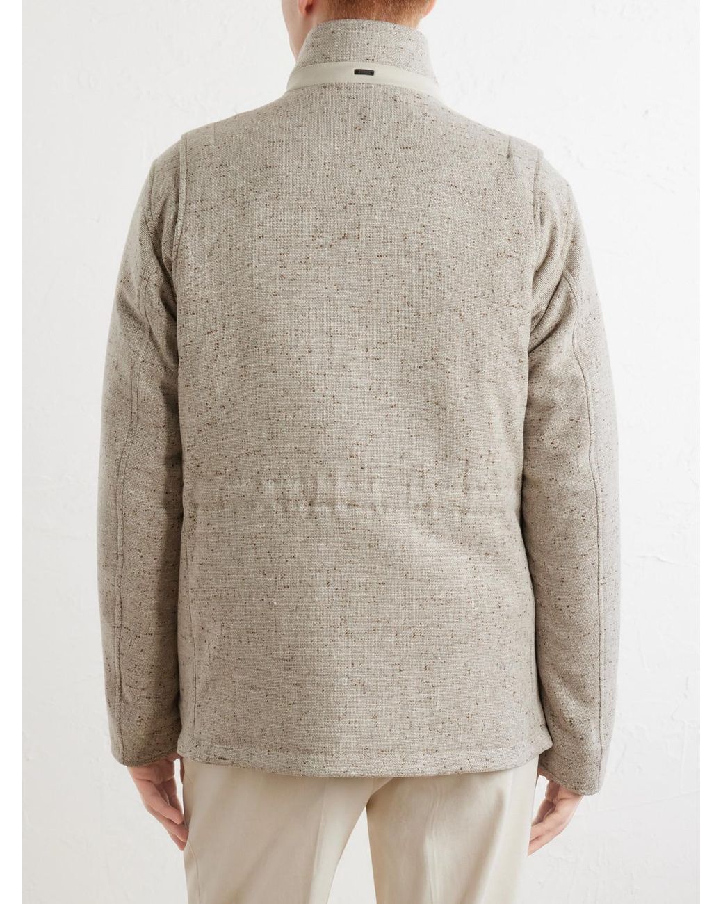 Herno Natural Virgin Wool-Tweed Field Jacket for men