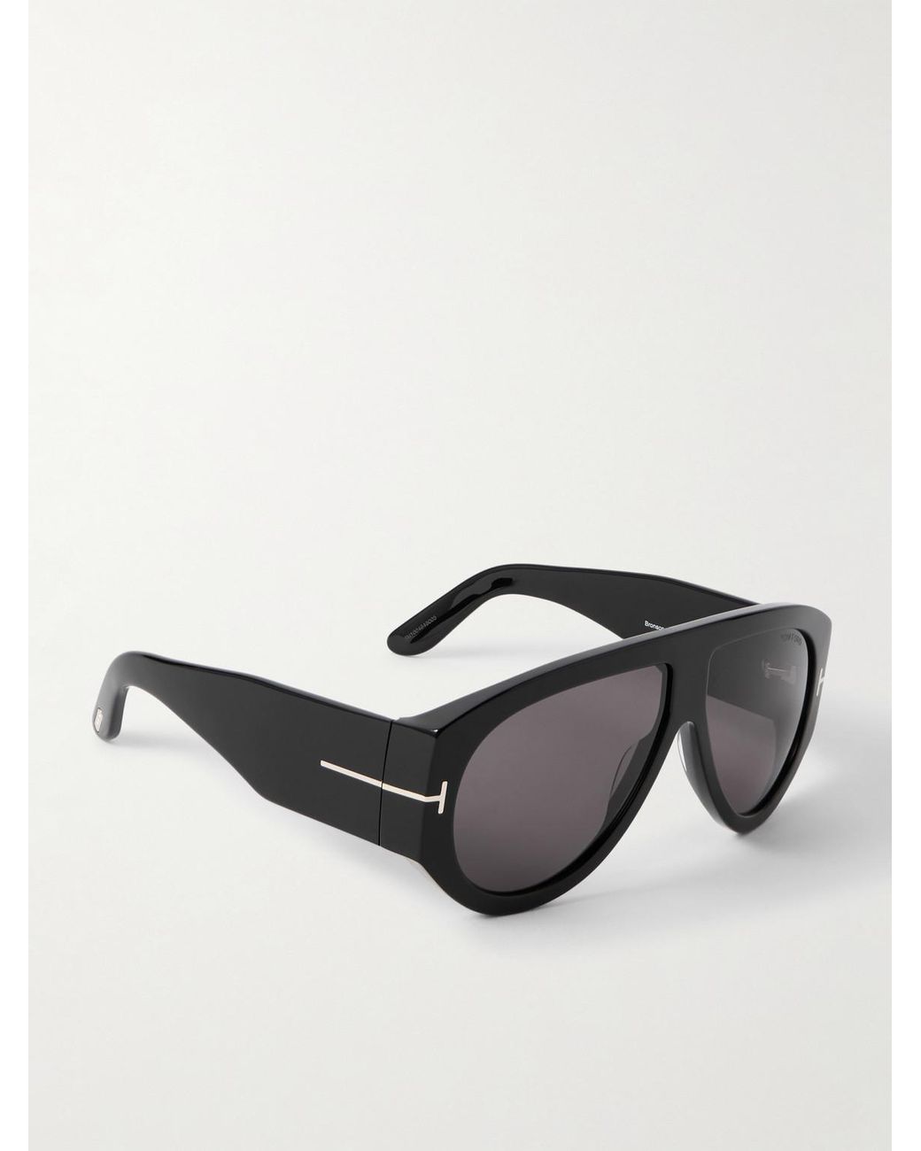 Tom Ford Black Bronson Aviator-Style Acetate Sunglasses for men