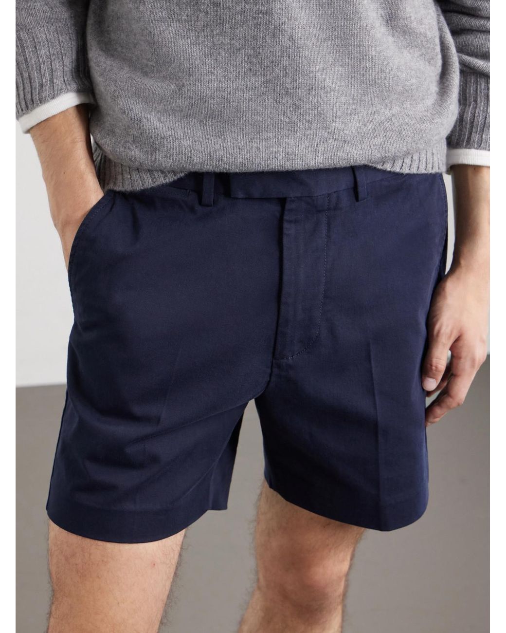 Tom Ford Blue Straight-leg Cotton-blend Twill Shorts for men