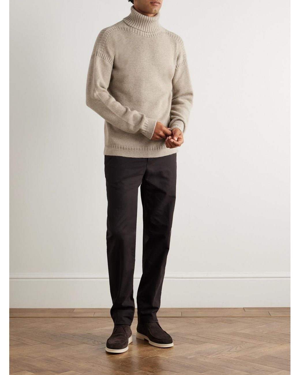 Loro Piana Natural Cashmere Rollneck Sweater for men