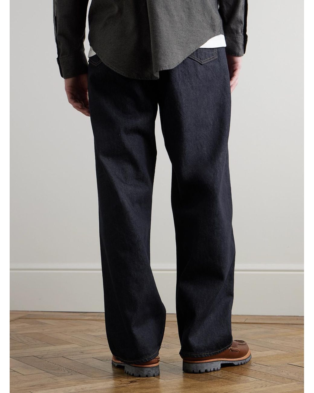 Orslow Blue Super Dad's Straight-Leg Jeans for men