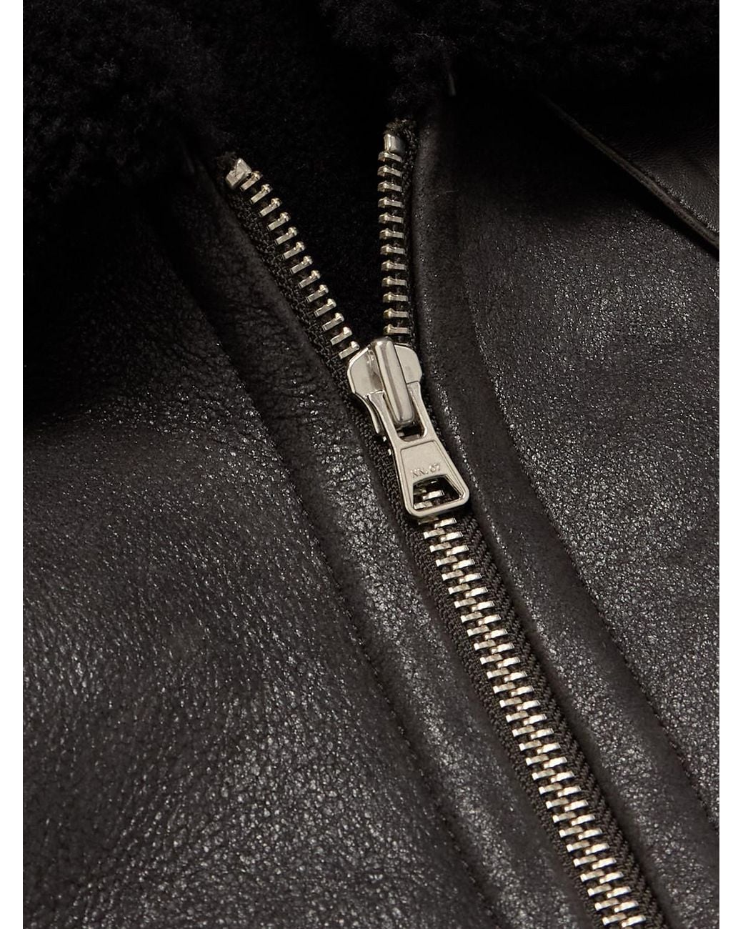 NN07 Black Atkinson 8173 Shearling Bomber Jacket for men