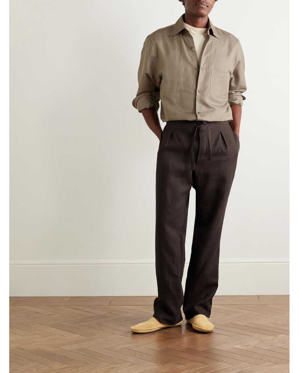 STÒFFA Natural Cotton And Linen-blend Twill Shirt for men