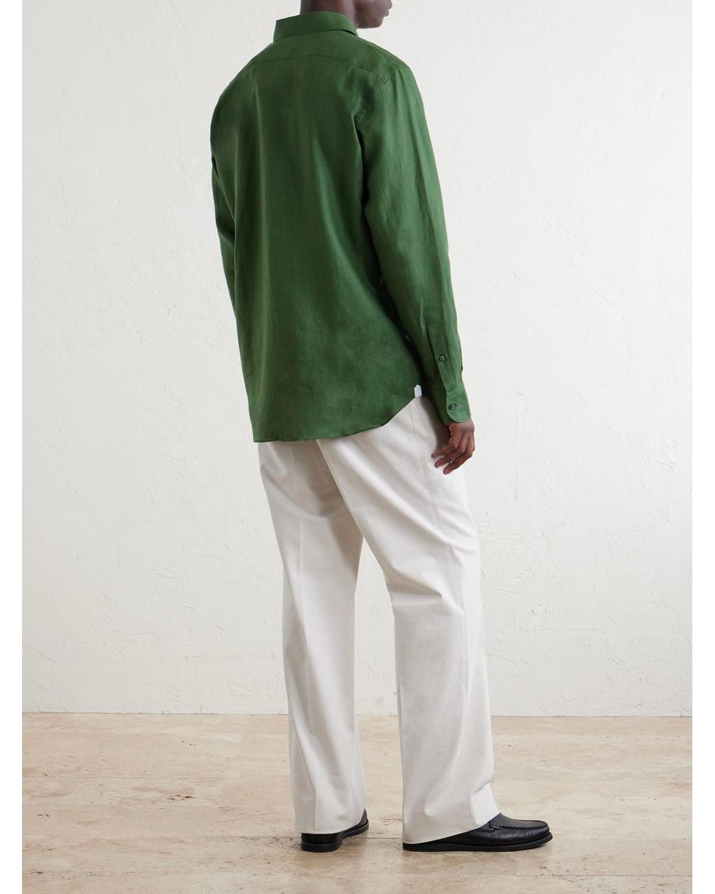 Zegna Green Oasi Linen Shirt for men