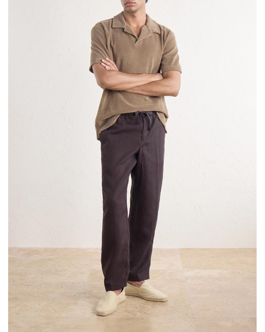 Orlebar Brown Blue Alex Straight-leg Linen Trousers for men